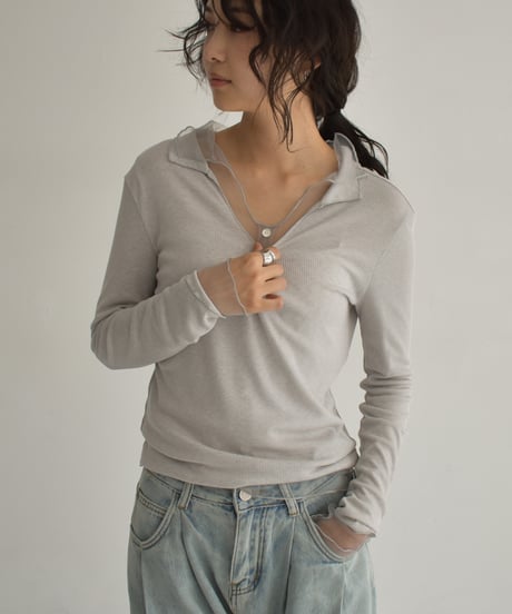 Tulle Layered Rib Tops t1911-438