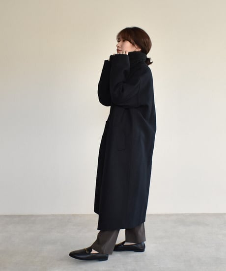 Boa Collar Wool Coat（Black）c1911-12