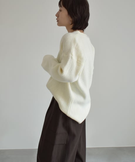 Crew Neck Ribknit Pullover t1911-488