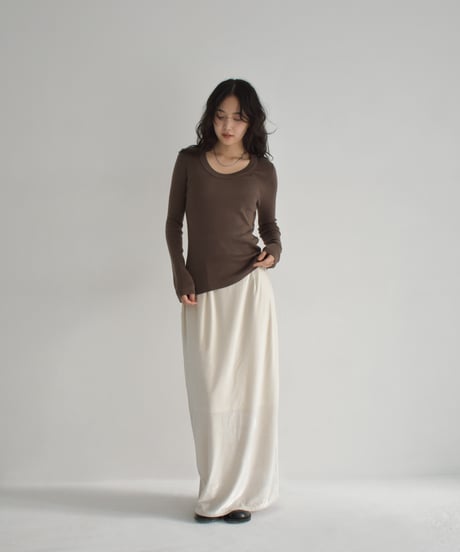 UNeck Rib Knit Tops t1911-437