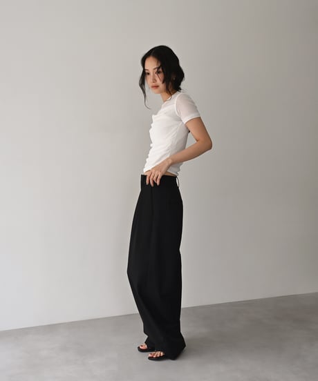 Tuck Drape Sheer Tops t1911-545
