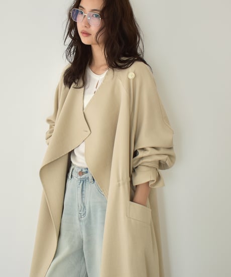 Drawstring Spring Long Coat c1911-46