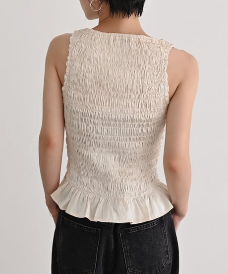 Shirring Nosleeve Tops t1911-557
