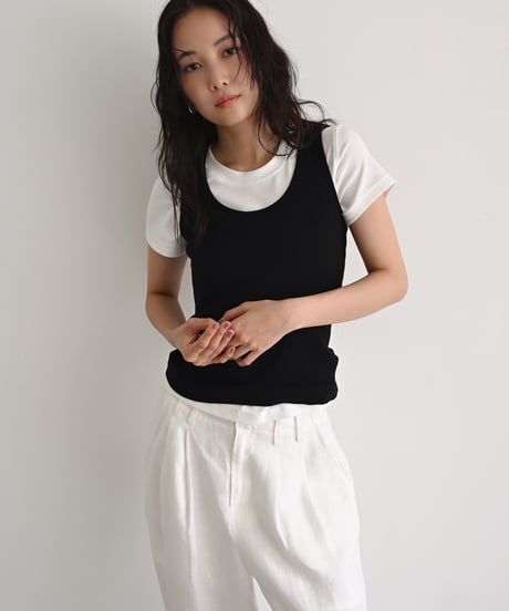 Uneck Rib Tank Tops t1911-547