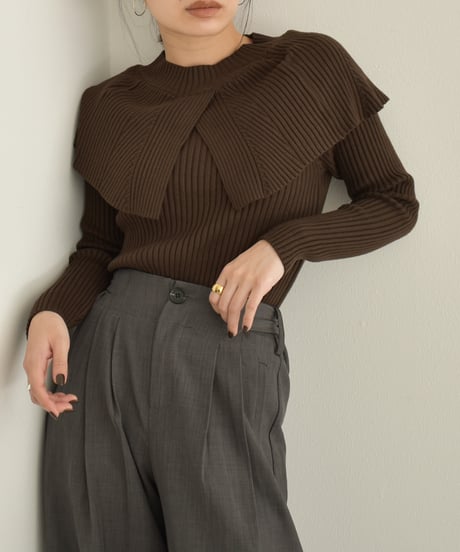 Cape Collar Knit Tops t1911-226