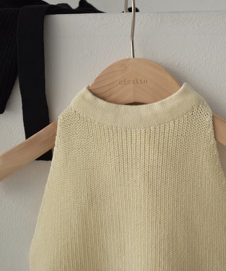 Halterneck Ribbon Knit Tops t1911-283
