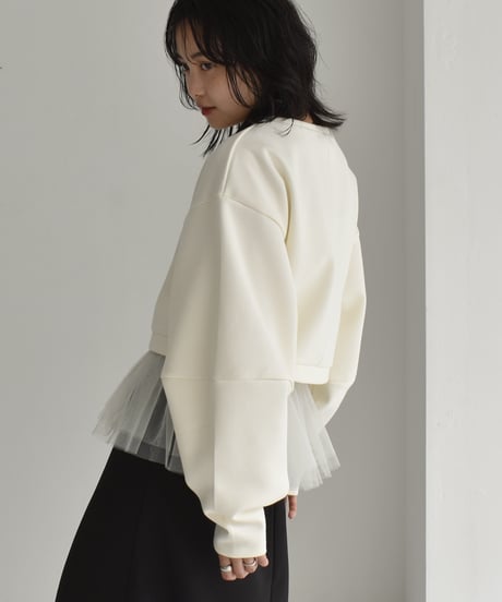 Tulle Hem Sweat Pullover t1911-255