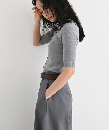 Half Sleeve Sheer Rib Knit Cardigan t1911-505