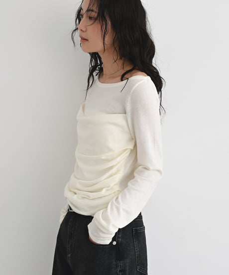 Tuck Drape Knit Tops t1911-502