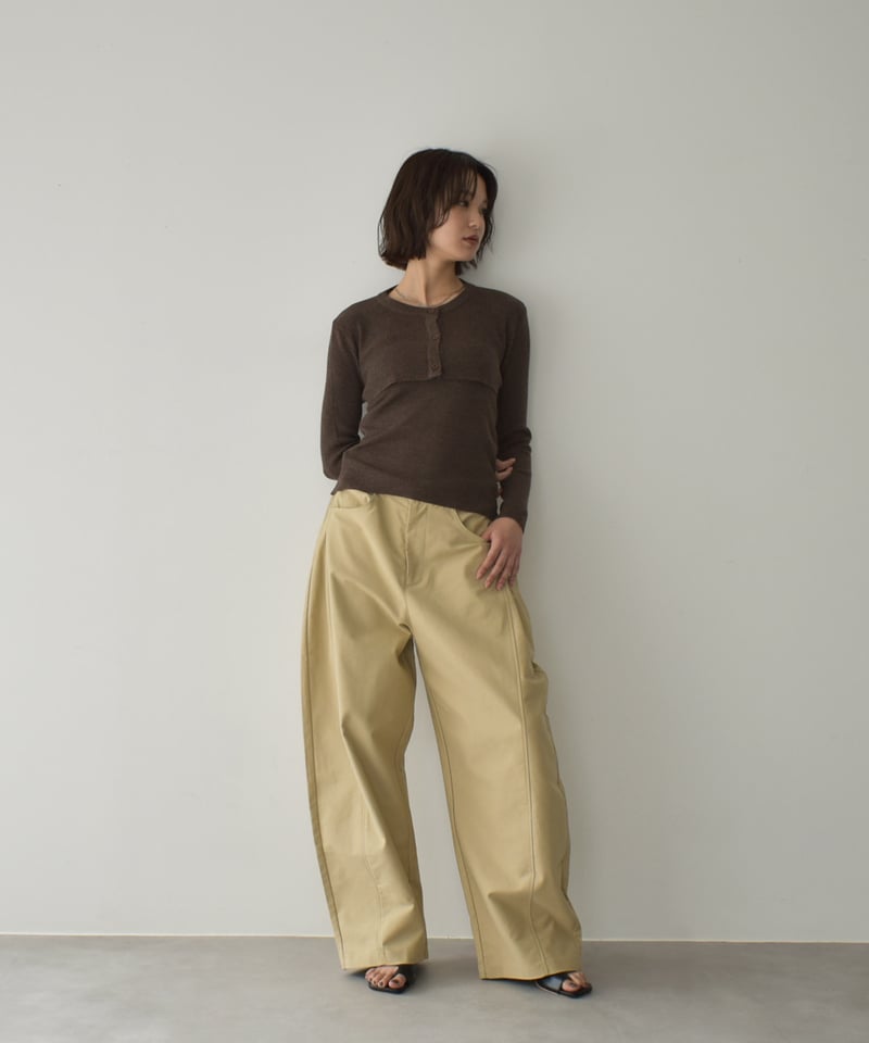 【新品未開封 在庫ラスト】RIB KNIT LOUNGE SET / BROWN Rib Layered Knit Set | cizatto