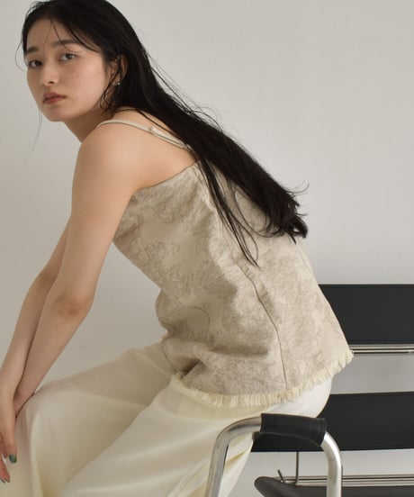 Cottonlinen Jacquard Camisole【セットアップ着用可能】 t1911-203