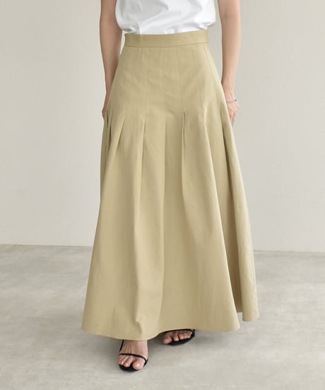 Pleats Flare Long Skirt bo2000-44