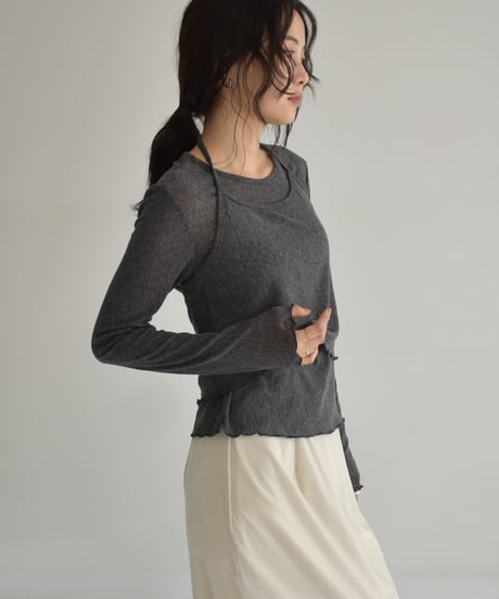 Sheer Layered Long Sleeve t1911-447