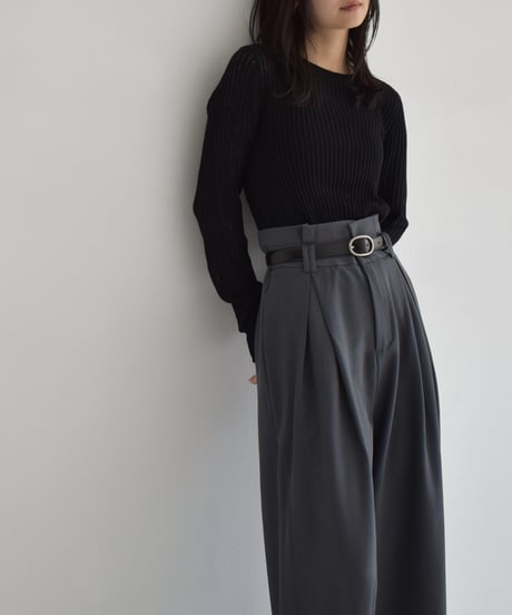 Highwaist Tuck Semiwide Pants bo2000-130