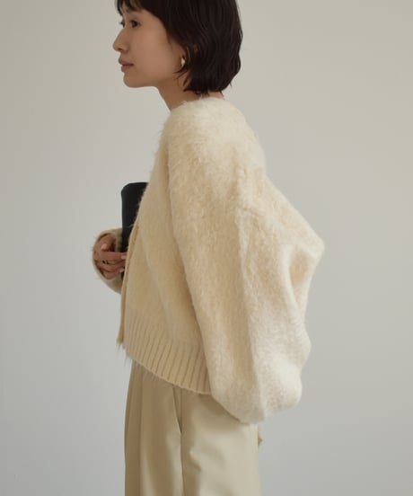 Vneck Shaggy Knit Cardigan t1911-491