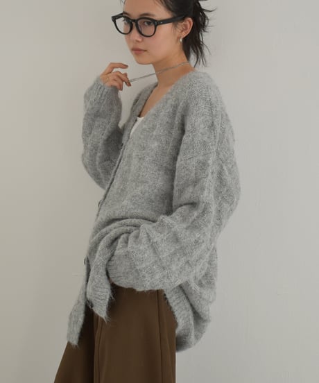 Plaid Pattern Knit Cardigan t1911-477