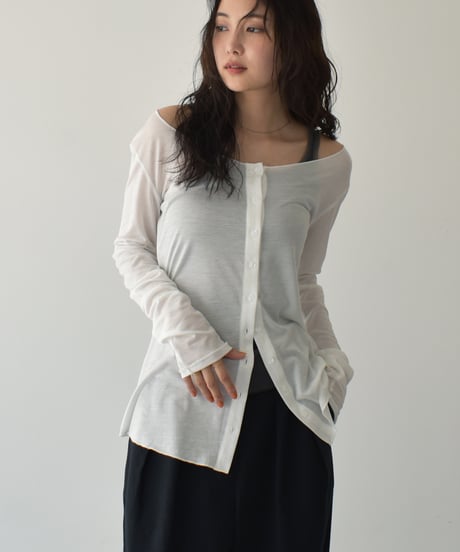 Offshoulder Sheer Cardigan t1911-414