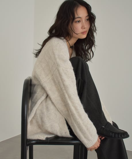 Plaid Pattern Knit Cardigan t1911-477