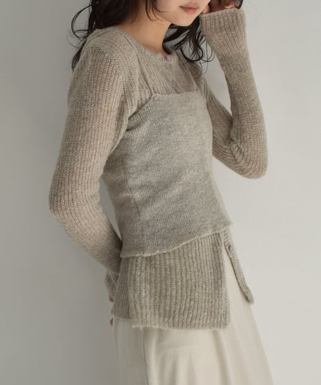 2piece Sheer Knit Cardigan t1911-344