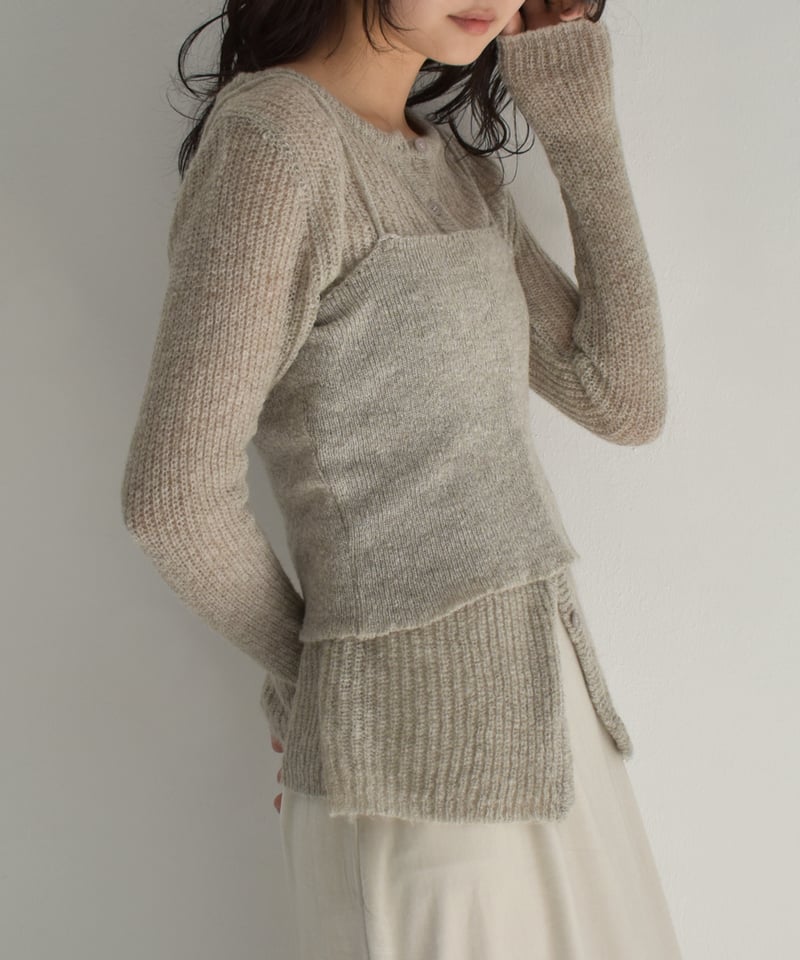 トップス Pois sheer knit cardigan sheer knit cardigan【予約商品】 | pois
