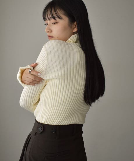 Fingerhole Turtle Neck Knit t1911-155