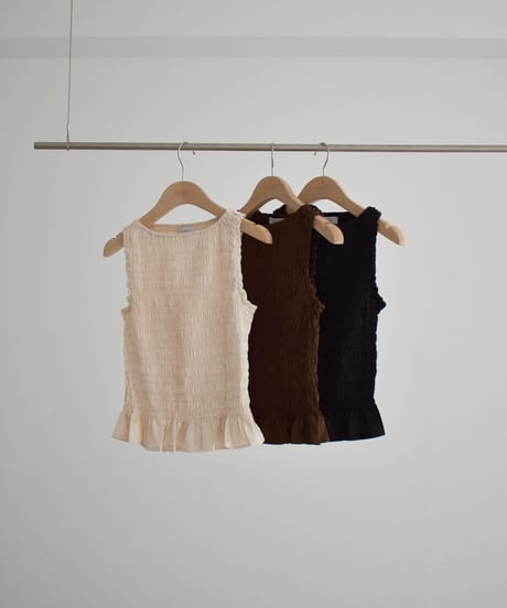 Shirring Nosleeve Tops t1911-557