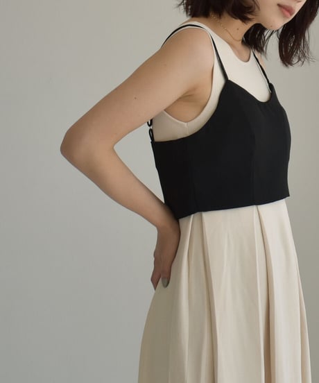 Back Zip Camisole（Black）【セットアップ着用可能】 t1911-181