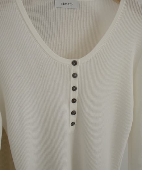 Henry Uneck Rib Knit Tops t1911-504