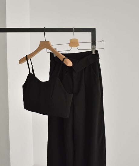 Back Zip Camisole（Black）【セットアップ着用可能】 t1911-181