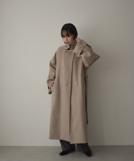 Wool Blend Trench Coat（Mocha beige）c1911-28