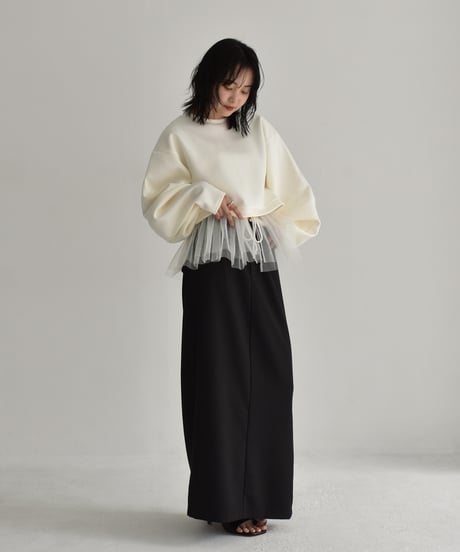 Tulle Hem Sweat Pullover t1911-255