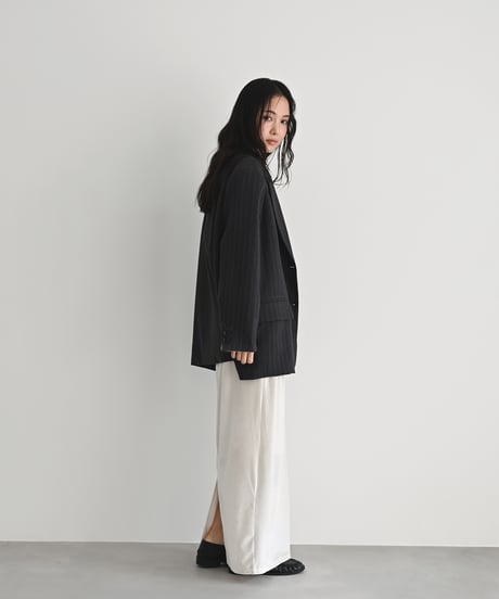 Over Size Stripe Jacket (Dark gray）t1911-517