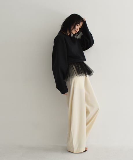 Tulle Hem Sweat Pullover t1911-255