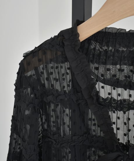 Dot Sheer Ribbon Cardigan t1911-520