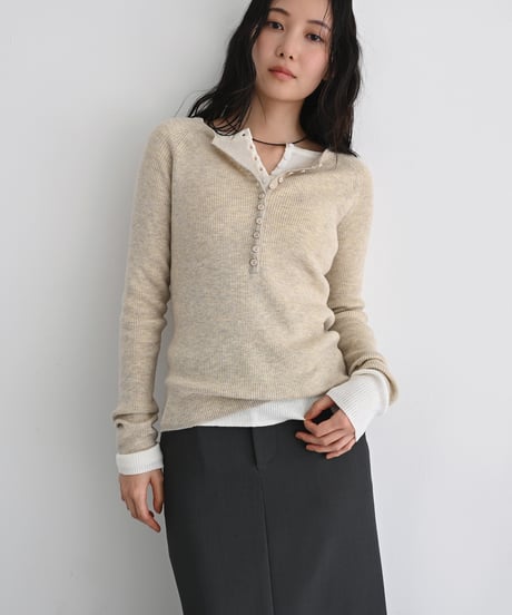 Henry Neck Knit Tops t1911-514