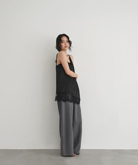 【Pre Order】Ecruのみ 7月下旬入荷分 予約販売  Satin Lace Camisole Tops t1911-506