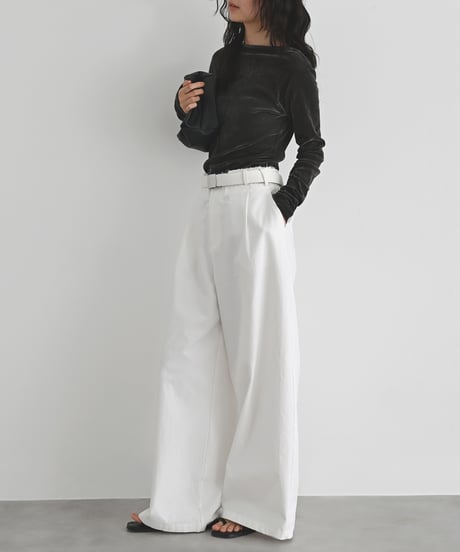 Cotton Tuck Wide Pants bo2000-188