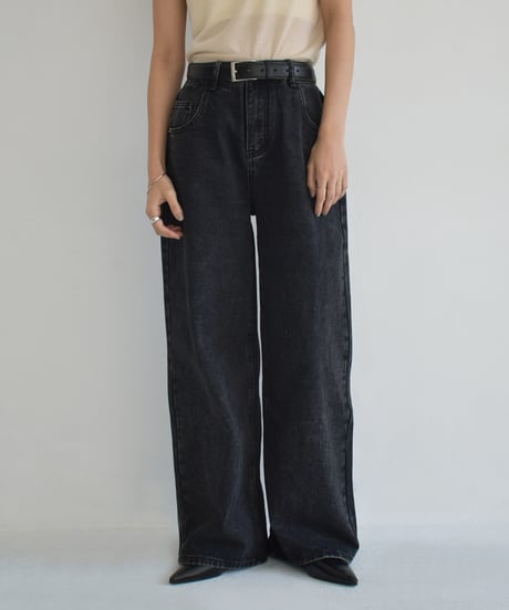 Wide Straight Black Denim bo2000-138