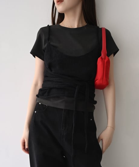 Layered Halfsleeve Sheer Knit t1911-435