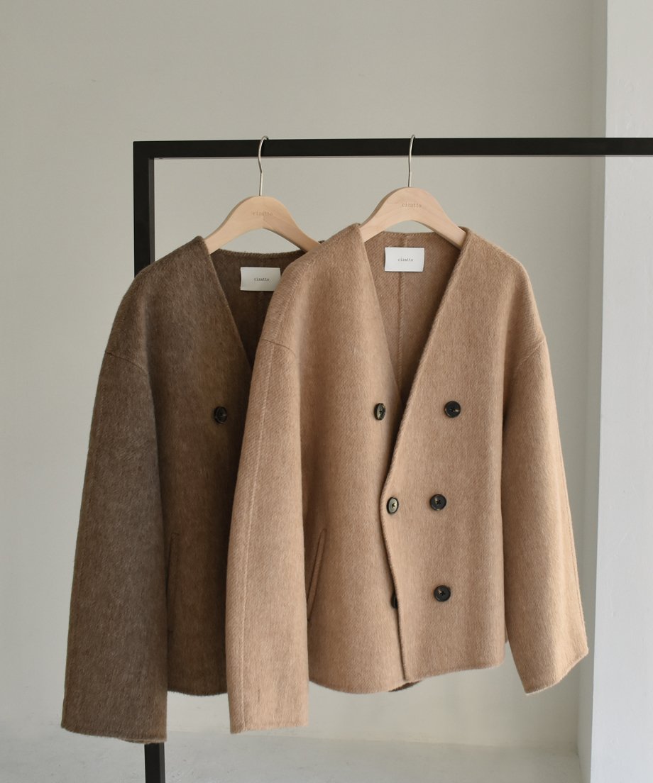 Wool Rever Short Coat t1911-309 | cizatto Wool Rever Short Coat t1911-309 | cizatto