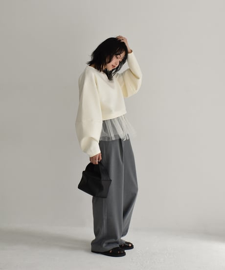 Tulle Hem Sweat Pullover t1911-255