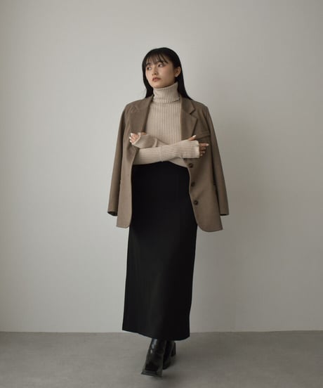 Fingerhole Turtle Neck Knit t1911-155