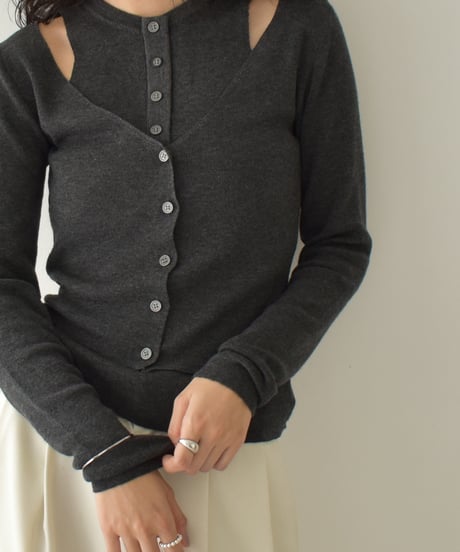 Layered Design Knit Tops t1911-445