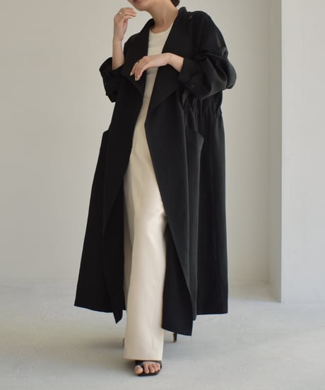 Drawstring Spring Long Coat c1911-46