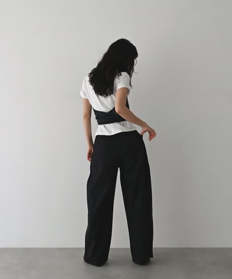 Stripe Cocoon Pants（Black）bo2000-194