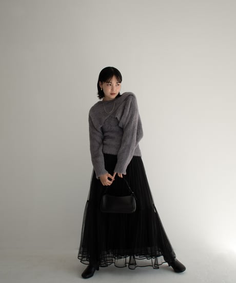 Shaggy Layered Knit Tops t1911-233