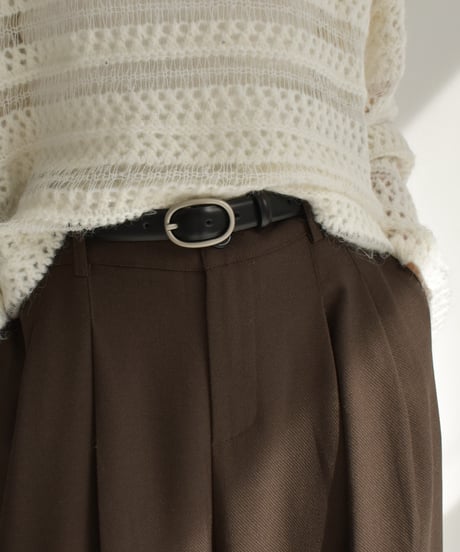 Oval Buckle Leather Belt be1913-100