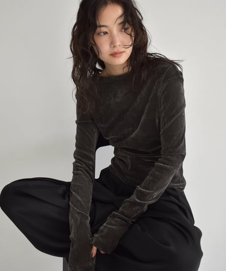 Sheer Velor Long Sleeve Tops t1911-472