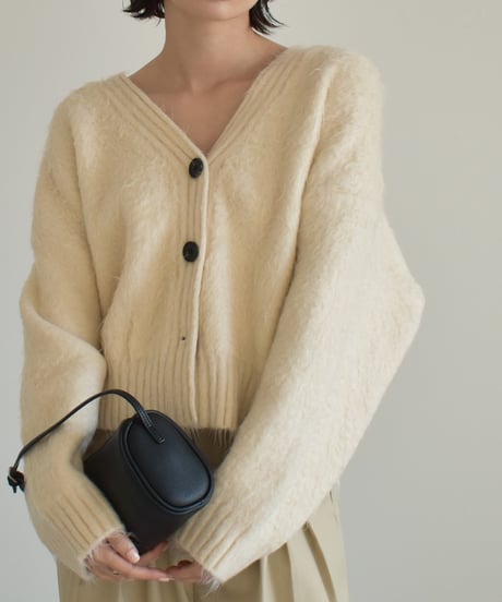 Vneck Shaggy Knit Cardigan t1911-491