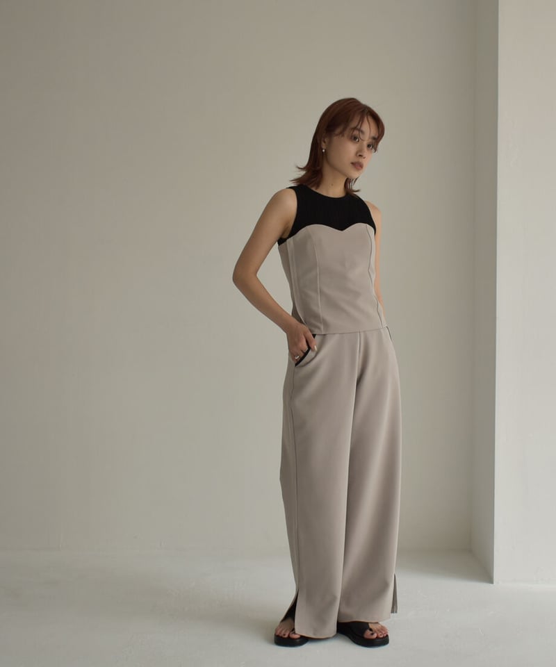 LEATHER FLAP BUSTIER レザーフラップビスチェ アンダー ザ スターズ レザー ビスチェ トップ - Cider